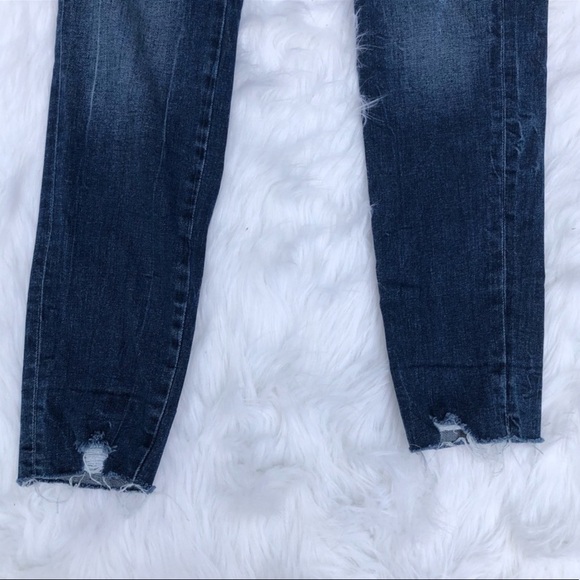 ✨🌺👖 Zara basic Z1975 Poppy Bling embroidered Raw Hem Skinny Distress Jeans EUC - Picture 8 of 11